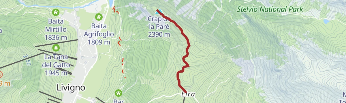 Route map: Crap da la Pare' with Joëlette